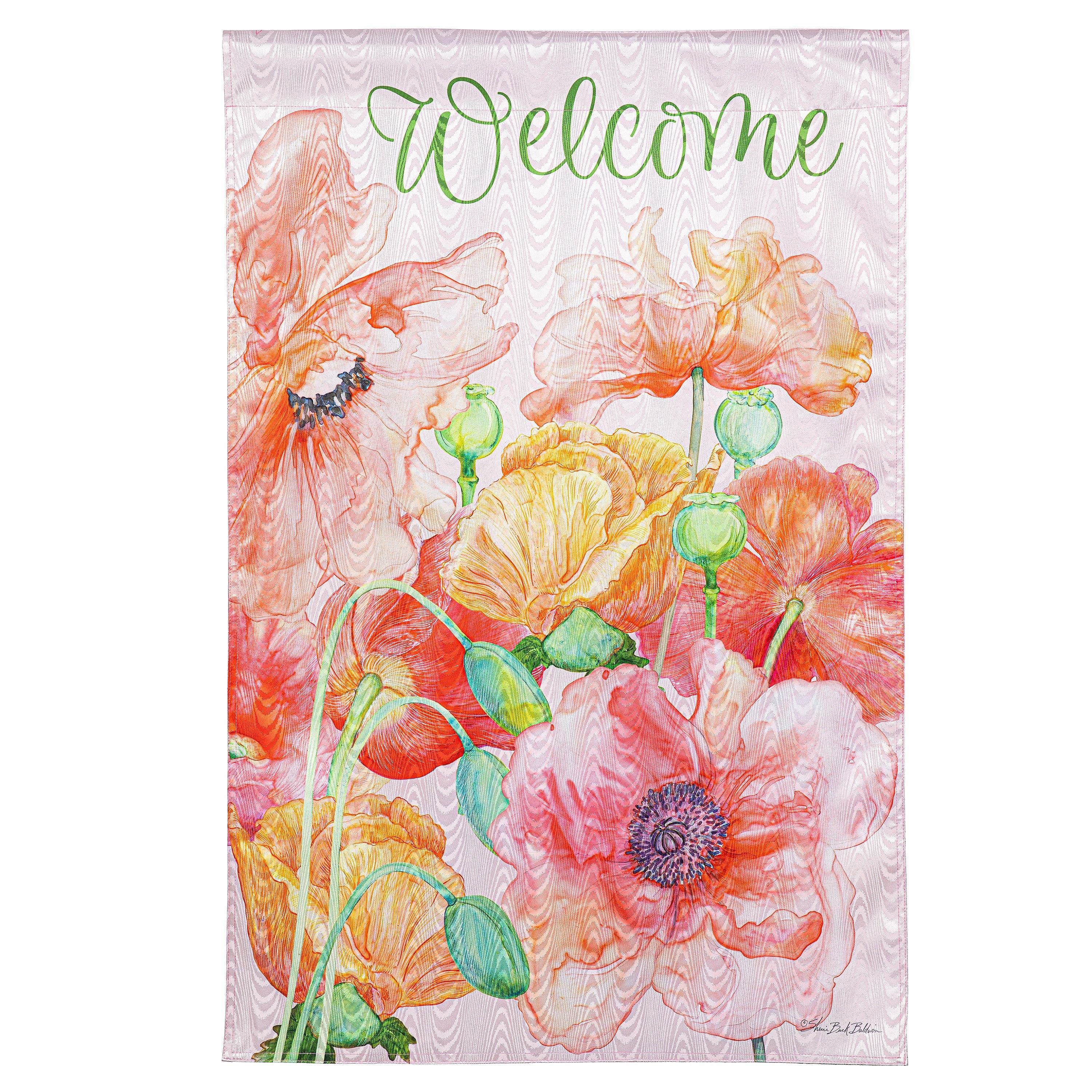 Poppies Moire House Flag