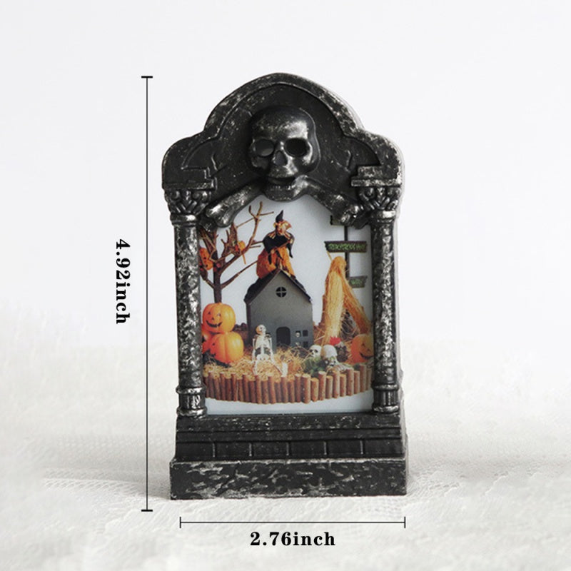 SpookyGlow LED Headstone Light – Halloween Yard Decor
