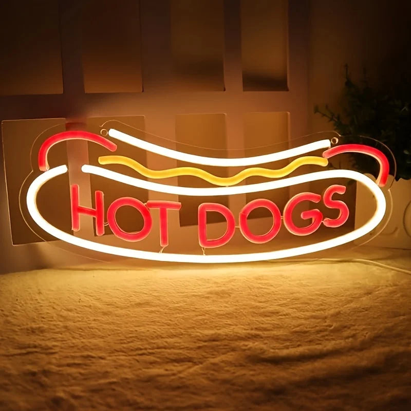 Hot Dog Neon Glow Sign – Party & Restaurant Decor
