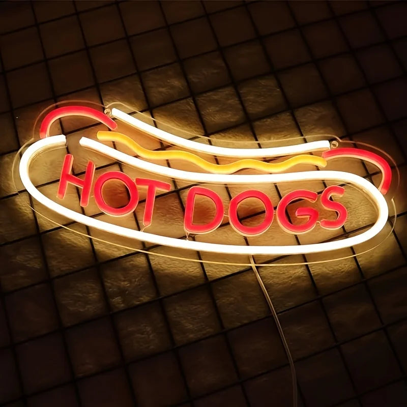 Hot Dog Neon Glow Sign – Party & Restaurant Decor