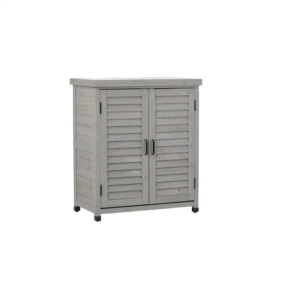 GardenCraft Grey: Outdoor Potting Bench & Storage