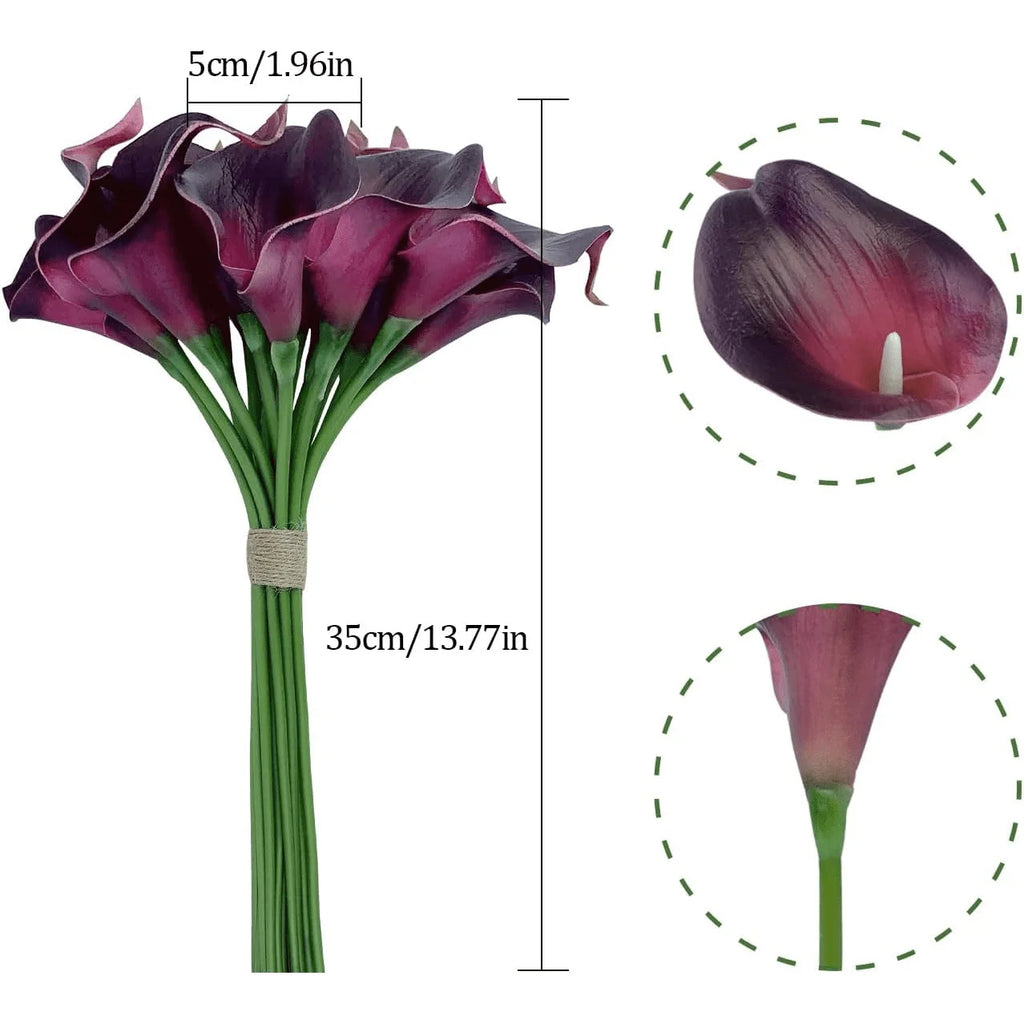 Luxe Calla Lily Faux Flowers Set - 5PCS