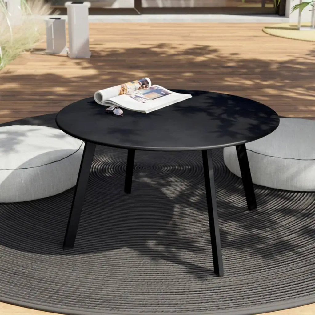 UrbanSteel 27.5 Round Patio Coffee Table – Weatherproof