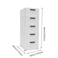 Rollable 5-Drawer Plastic Dresser Storage Tower Unit