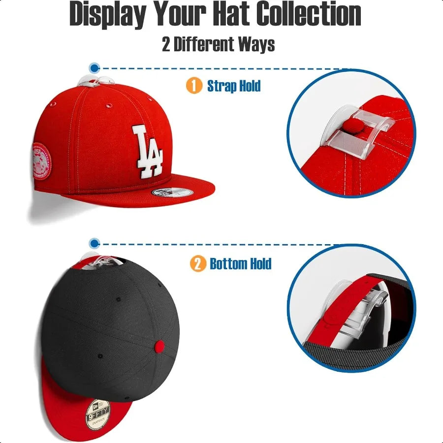 DualStyle Clear Hat Hanger: Wall Display & Organizer