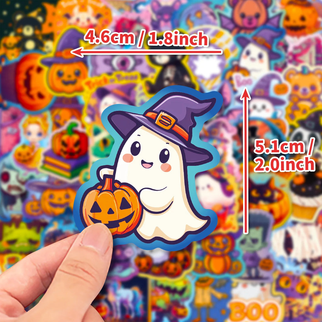 Spooky Halloween Pumpkin Bat Castle Sticker Pack (50pcs)