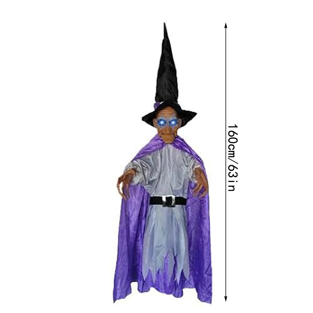 7 Styles Hot Halloween Electronic Witch Decor, Life-size Hanging Witch Halloween Decor, Scary Flying Electronic Witch For Decor
