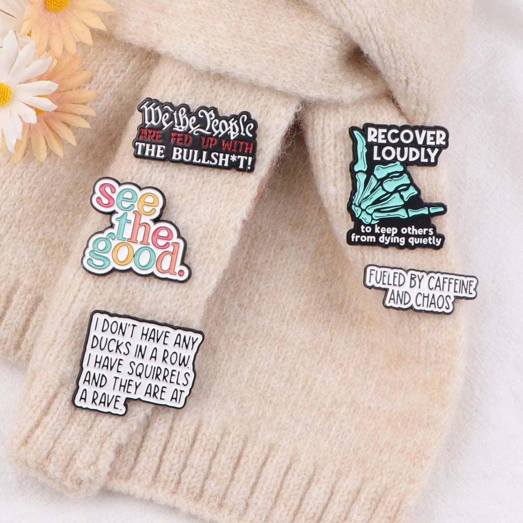 Punny Skeleton Pronoun Pin – Punk Pin Badge Brooch