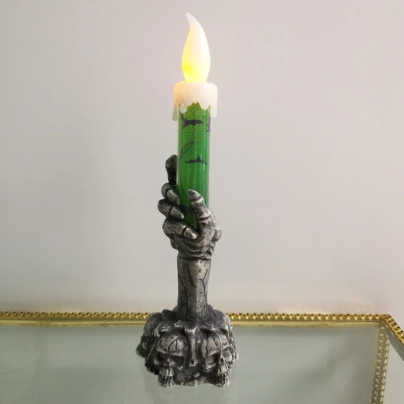 Spooky Glow: Skeleton & Ghost Candle Decor