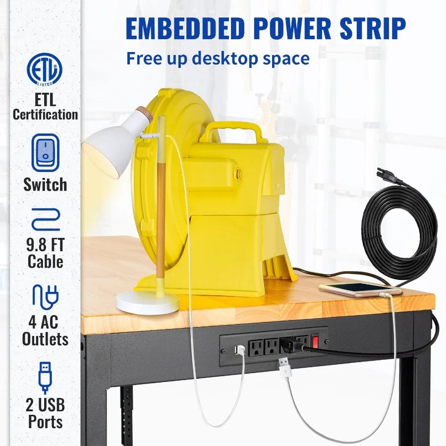 PowerPro Adjustable Garage Workbench, 48x20, 2000lb