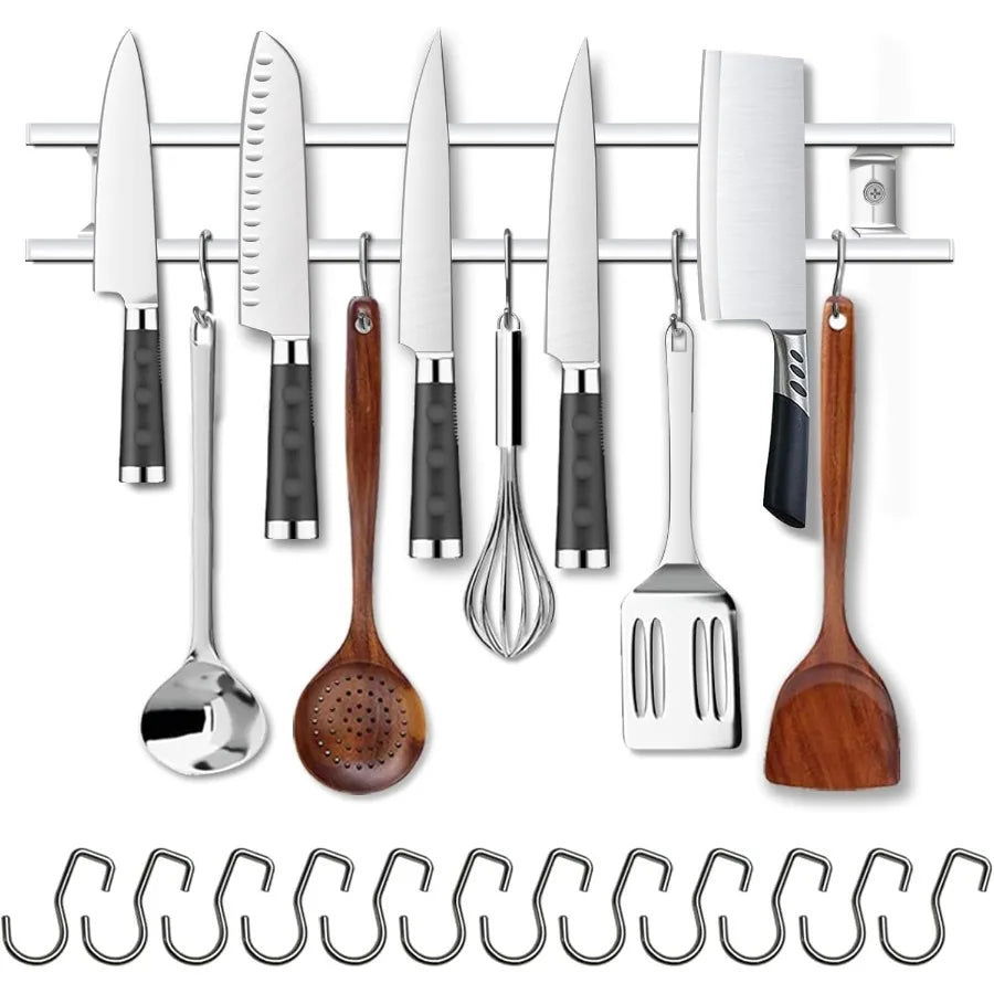 Magnet Strip: 18-Inch Knife Bar & Hook Rack