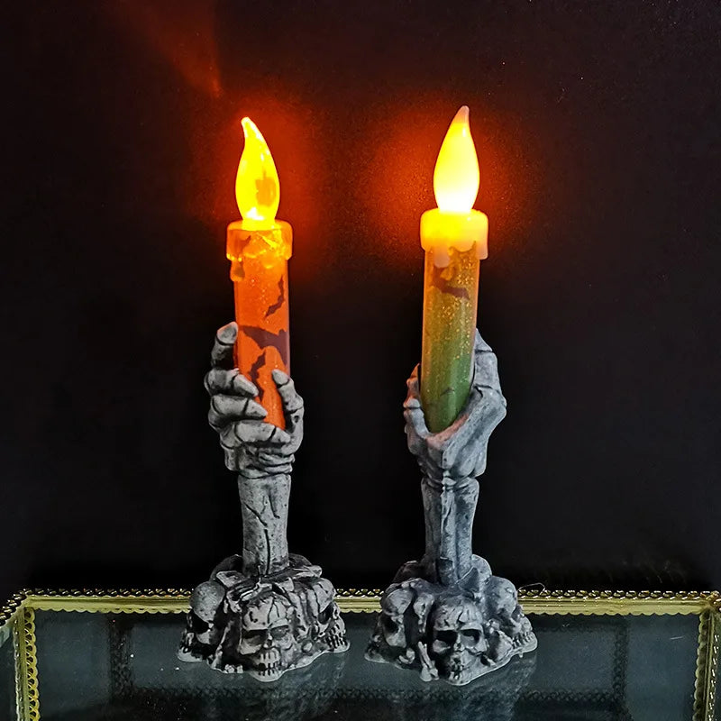 Spooky Glow: Skeleton & Ghost Candle Decor