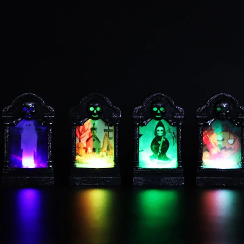 SpookyGlow LED Headstone Light – Halloween Yard Decor