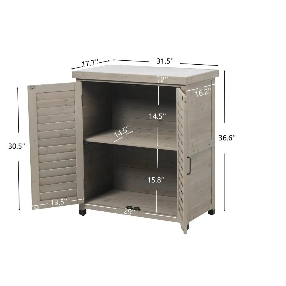 GardenCraft Grey: Outdoor Potting Bench & Storage