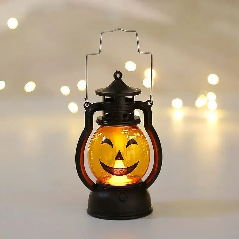 Spooky Vintage LED Witch Castle Lantern Decor