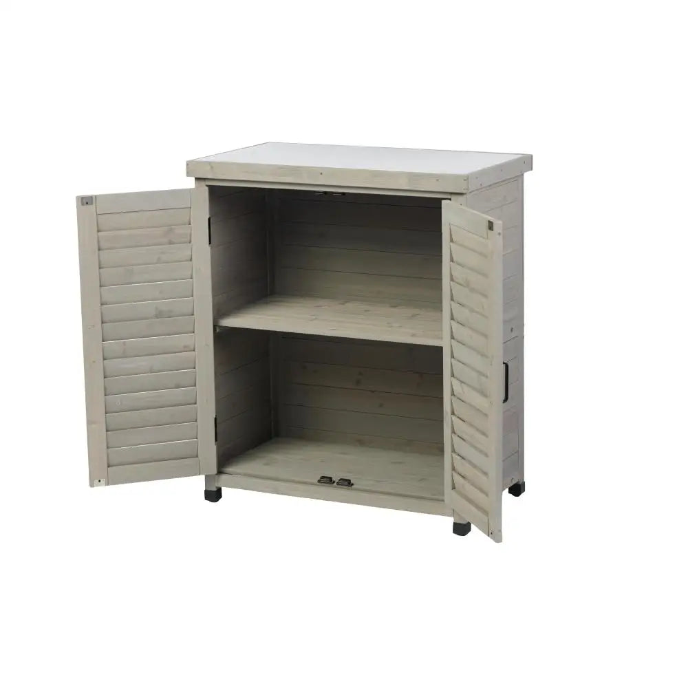 GardenCraft Grey: Outdoor Potting Bench & Storage
