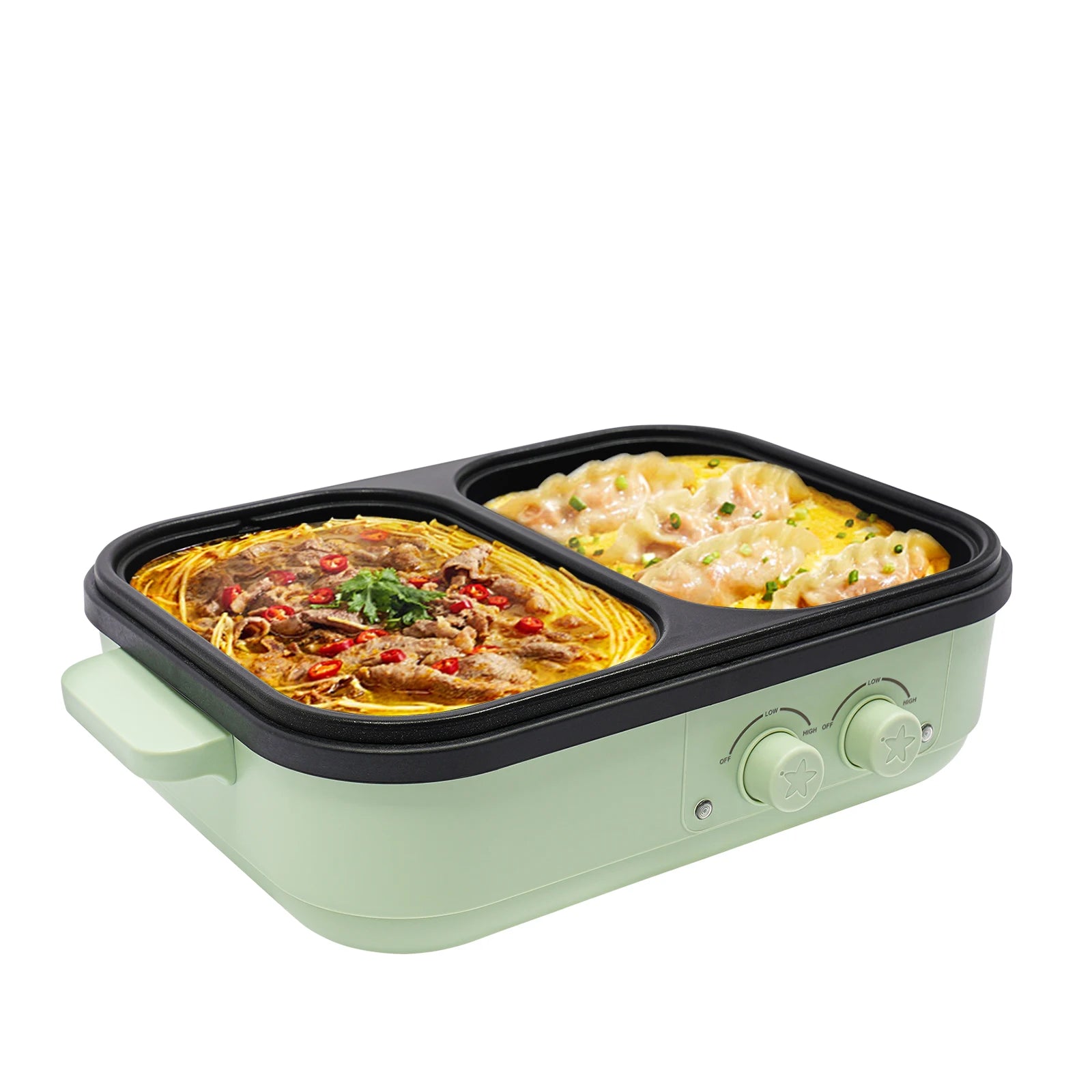 SizzleBlend: Electric Hot Pot & Grill Duo