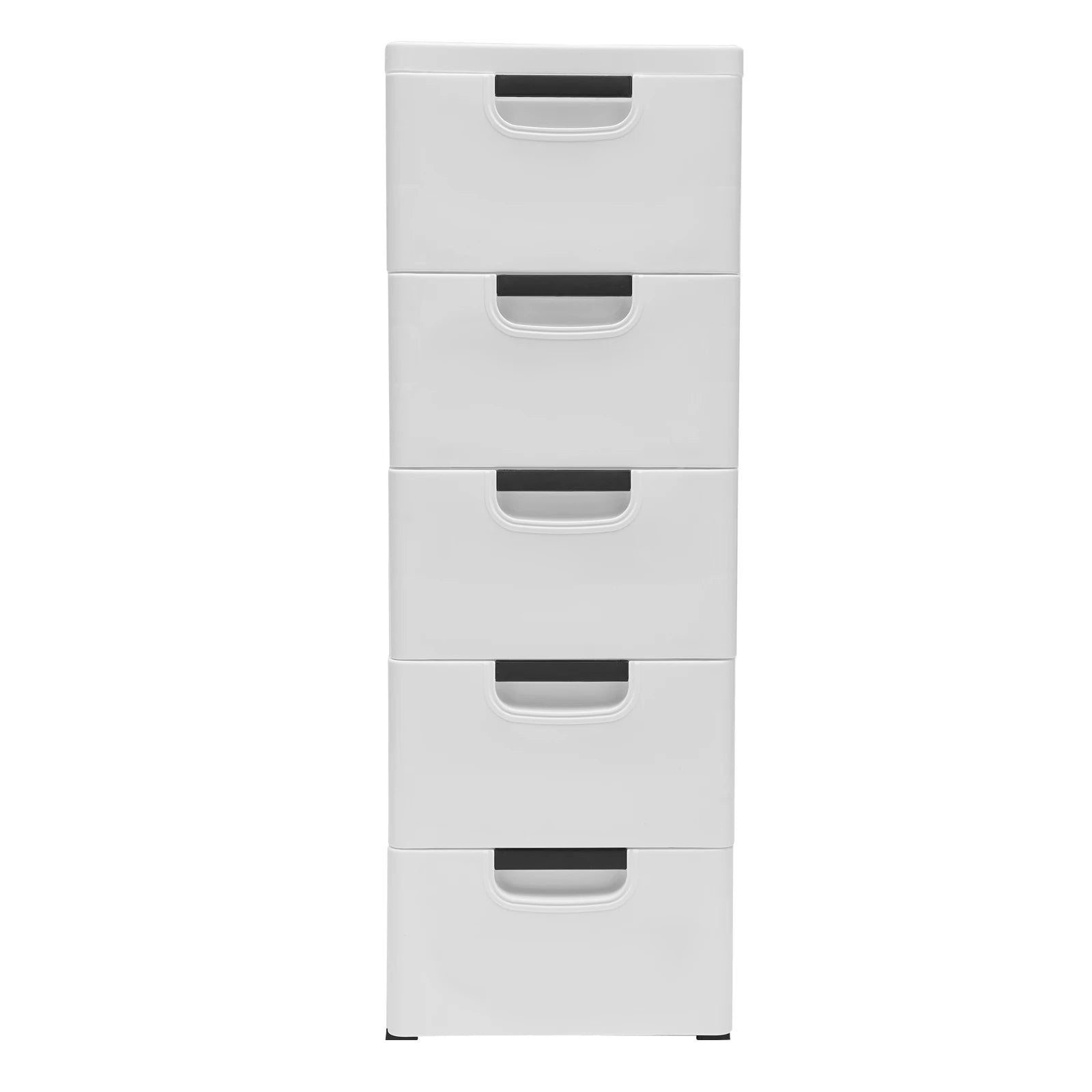 Rollable 5-Drawer Plastic Dresser Storage Tower Unit