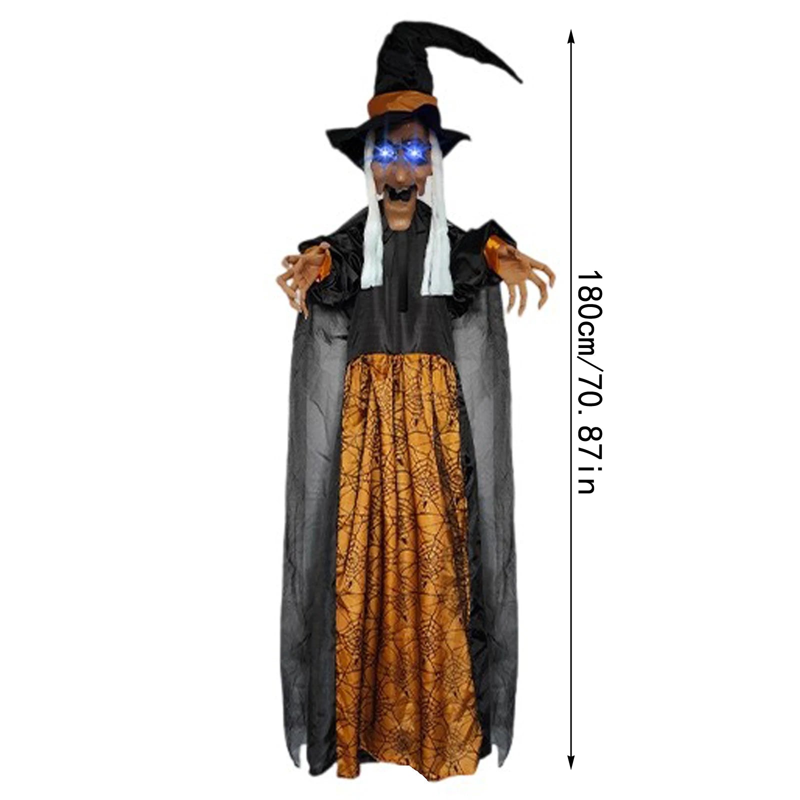 7 Styles Hot Halloween Electronic Witch Decor, Life-size Hanging Witch Halloween Decor, Scary Flying Electronic Witch For Decor
