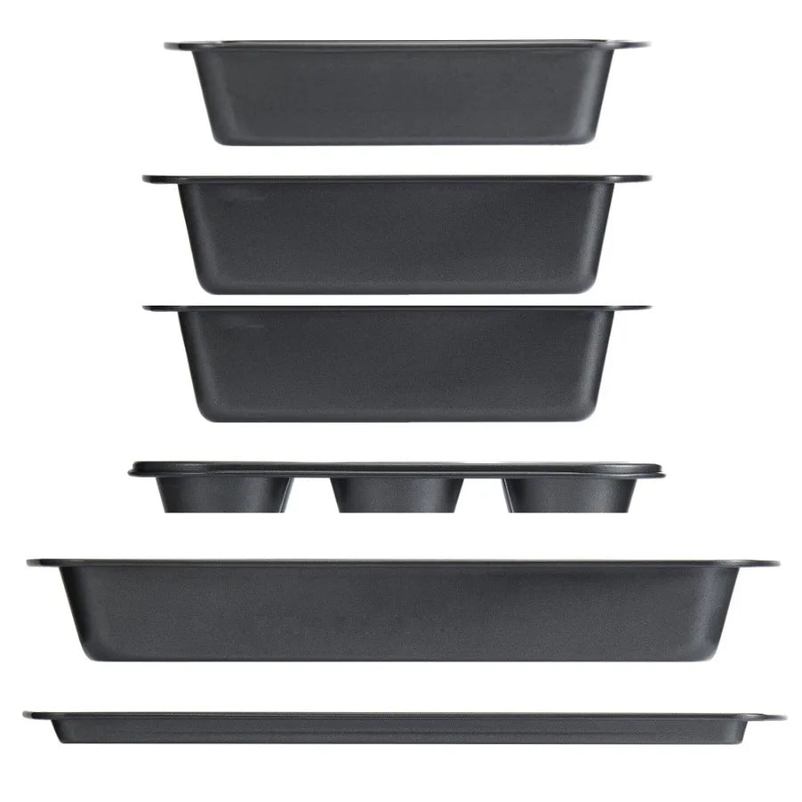 GrayEase 6-Piece NonStick Bakeware Set