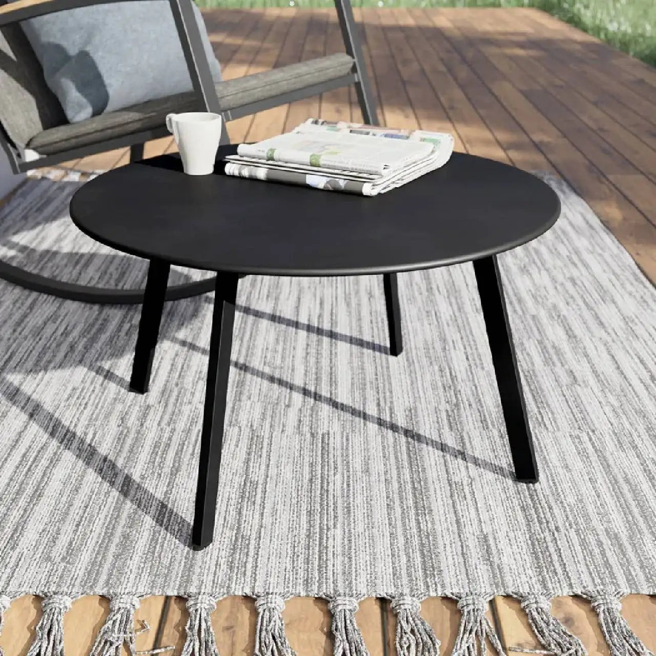 UrbanSteel 27.5 Round Patio Coffee Table – Weatherproof
