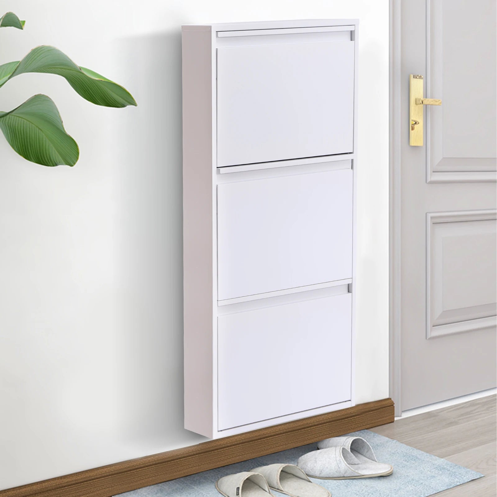 TriFlip Quiet-Close Shoe Cabinet – Wall/Floor Metal Rack