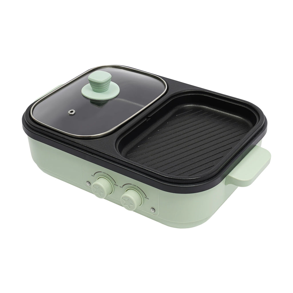 SizzleBlend: Electric Hot Pot & Grill Duo
