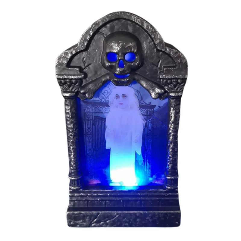 SpookyGlow LED Headstone Light – Halloween Yard Decor