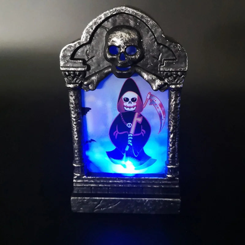 SpookyGlow LED Headstone Light – Halloween Yard Decor