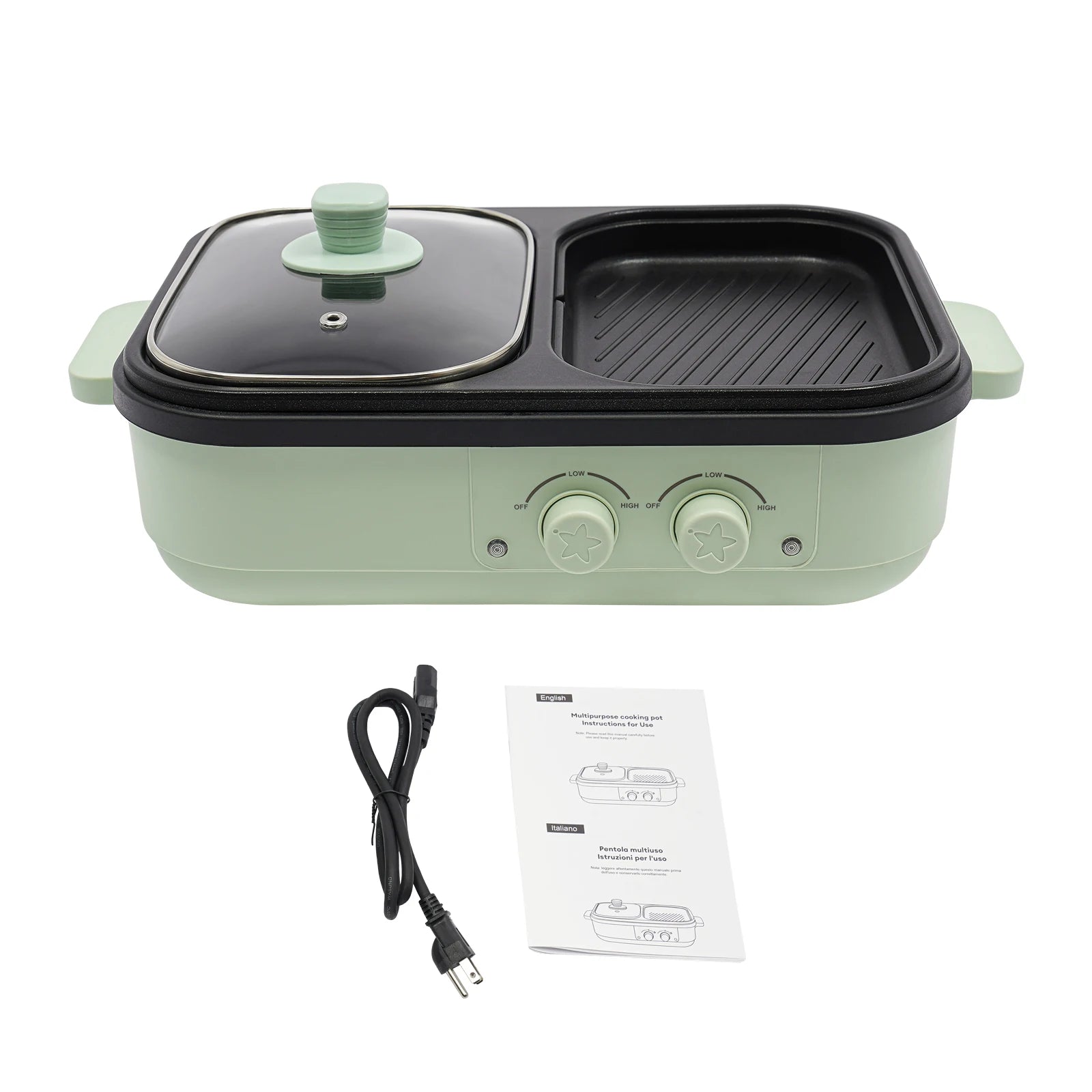SizzleBlend: Electric Hot Pot & Grill Duo