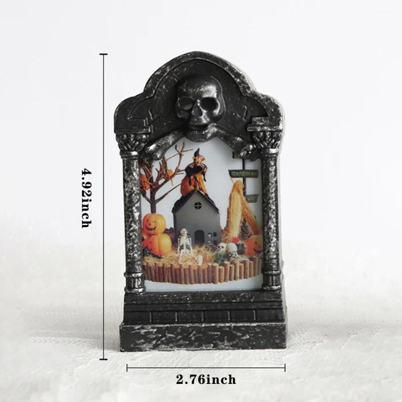 SpookyGlow LED Headstone Light – Halloween Yard Decor
