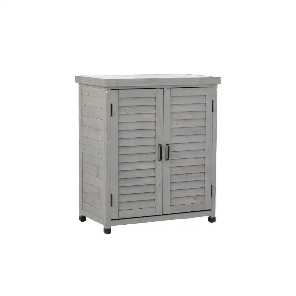 GardenCraft Grey: Outdoor Potting Bench & Storage