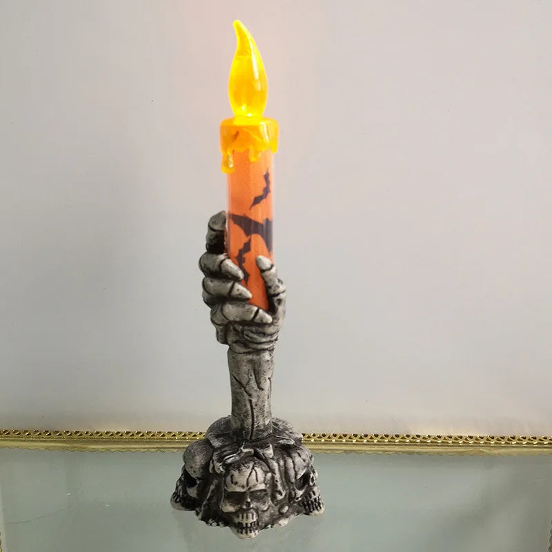 Spooky Glow: Skeleton & Ghost Candle Decor