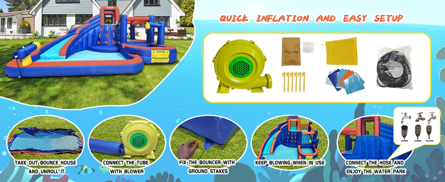 Hapcap Mega Bounce & Slide Castle with Climbing Walls