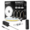COB LED Strip Light 12m/roll Warm White 3000K 65000K High Lumen CRI 90+ with RF Remote for Bedroom Counter Under Cabinet Kitchen