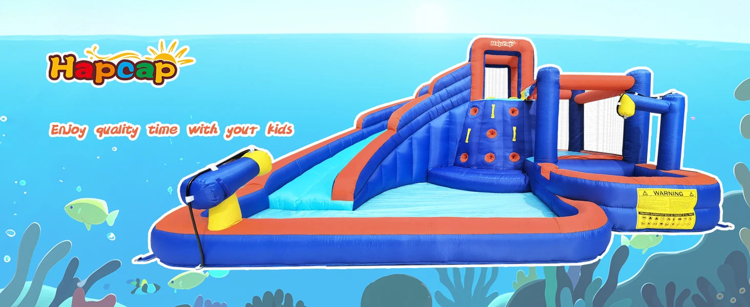 Hapcap Mega Bounce & Slide Castle with Climbing Walls
