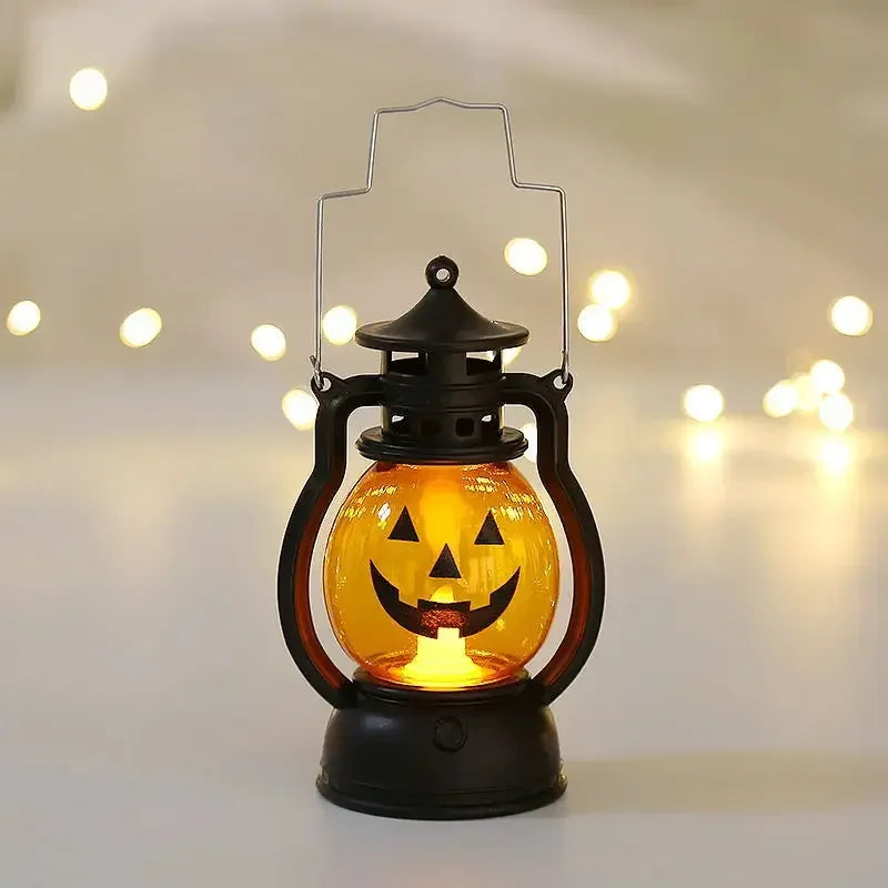 Spooky Vintage LED Witch Castle Lantern Decor