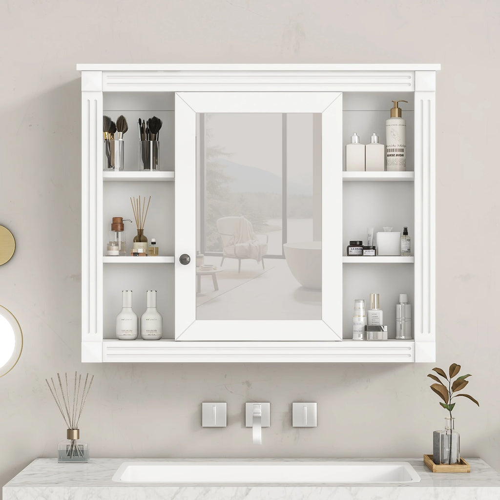 MirrorSpace: Sleek Wall Cabinet with Shelving