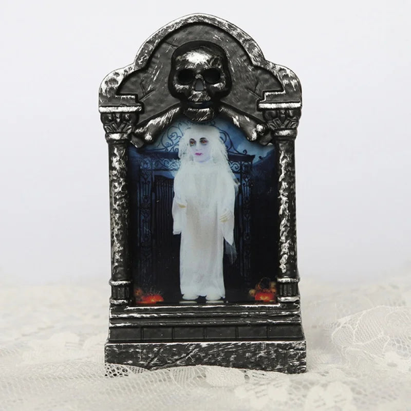 SpookyGlow LED Headstone Light – Halloween Yard Decor