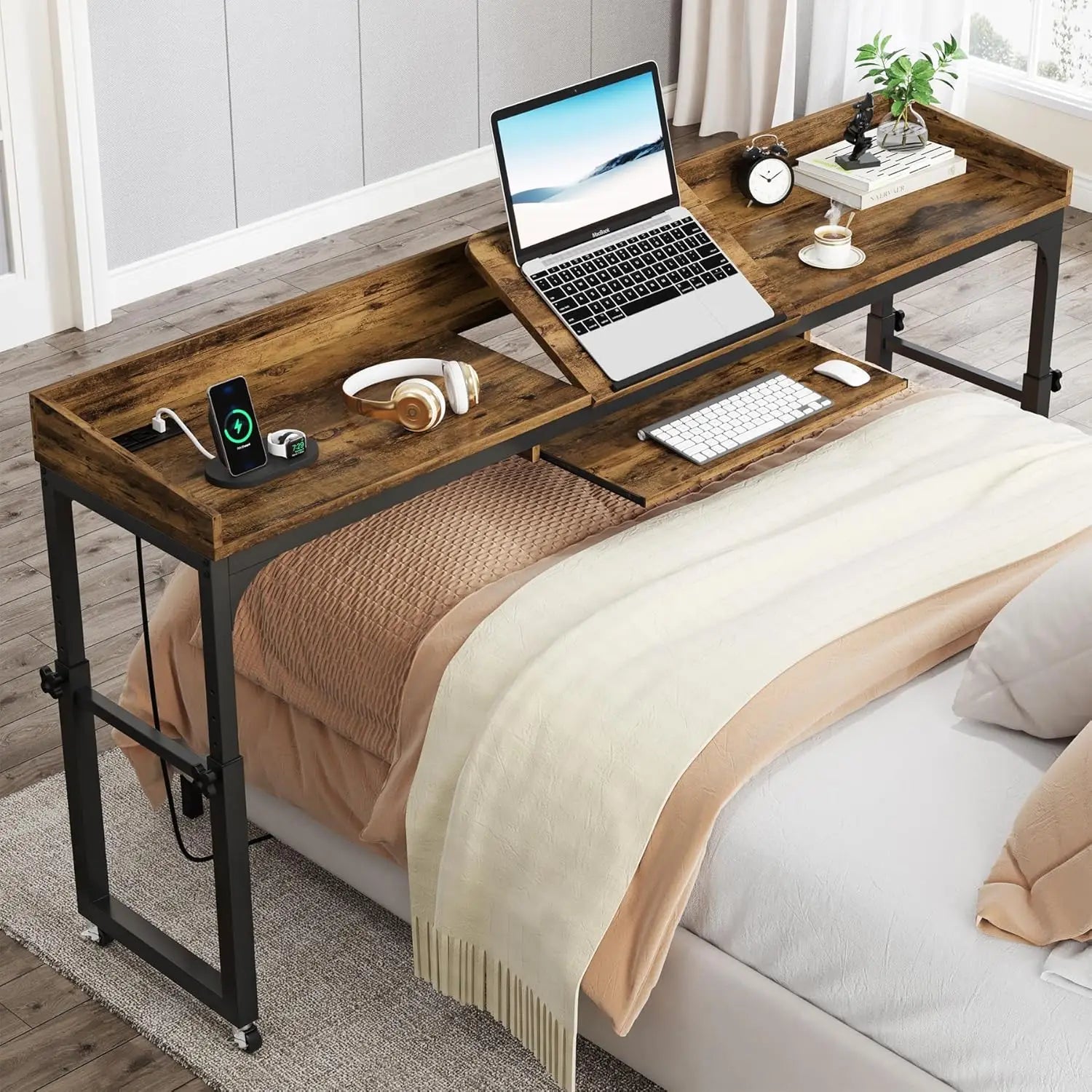 Queen Overbed Adjustable Desk – Mobile Laptop Table
