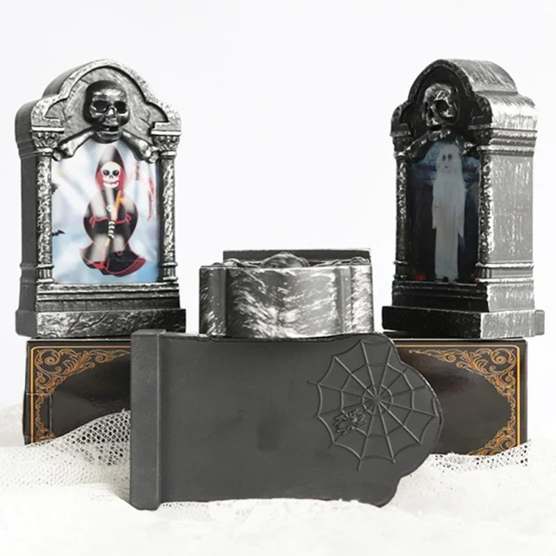 SpookyGlow LED Headstone Light – Halloween Yard Decor