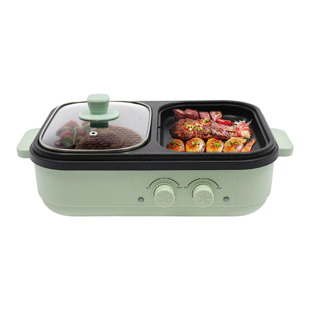 SizzleBlend: Electric Hot Pot & Grill Duo