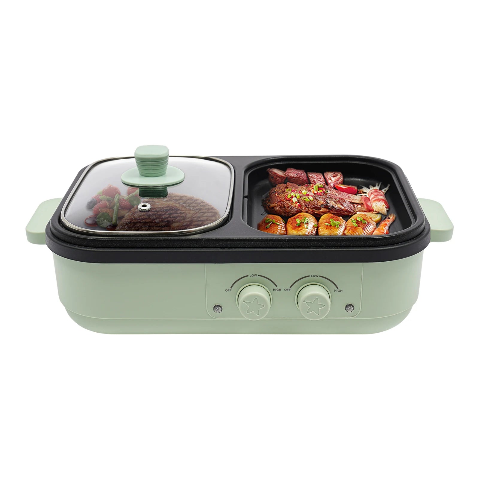 SizzleBlend: Electric Hot Pot & Grill Duo