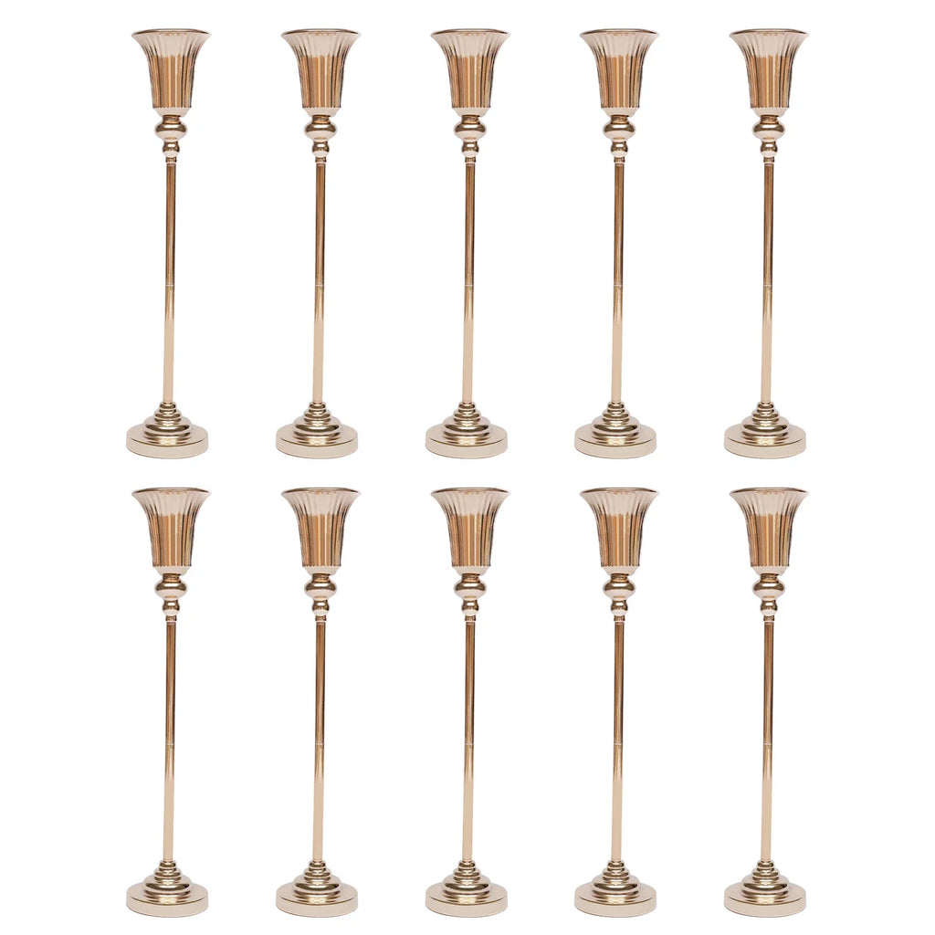 10Pcs Versatile Wedding stands Metal Trumpet Holders Vases For Weddings, Party Decorations