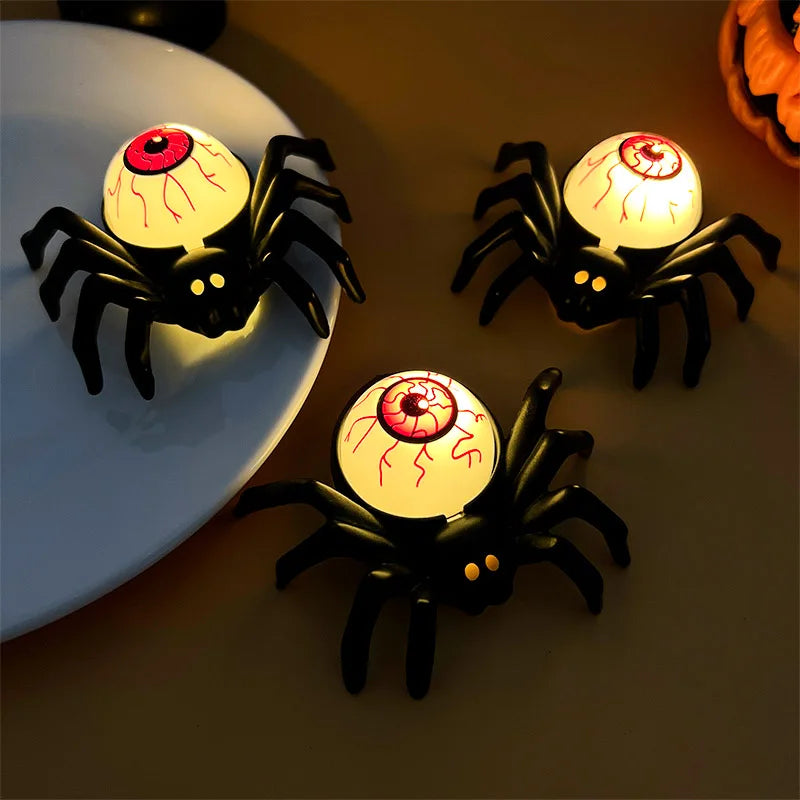 SpookyGlow LED Skull & Spider Candle for Haunts