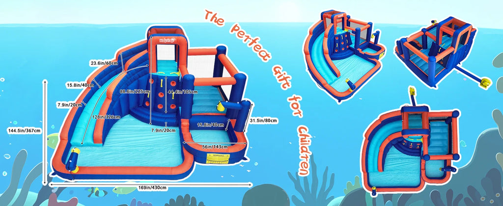 Hapcap Mega Bounce & Slide Castle with Climbing Walls