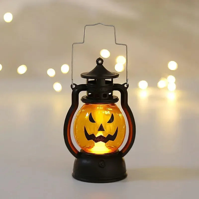 Spooky Vintage LED Witch Castle Lantern Decor