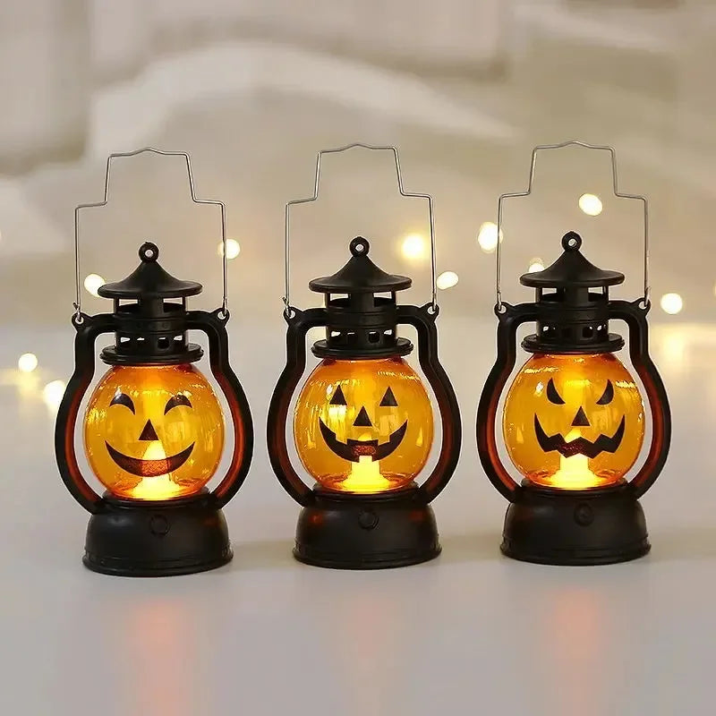Spooky Vintage LED Witch Castle Lantern Decor