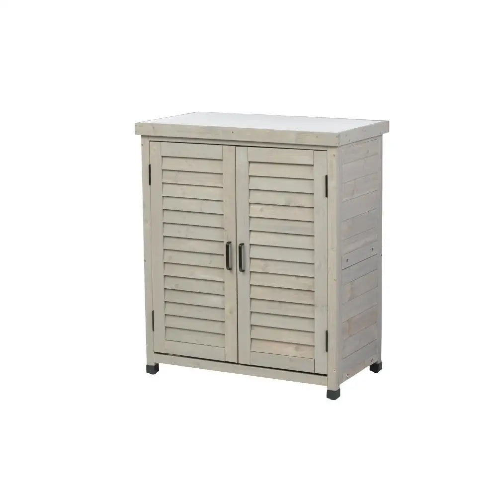 GardenCraft Grey: Outdoor Potting Bench & Storage