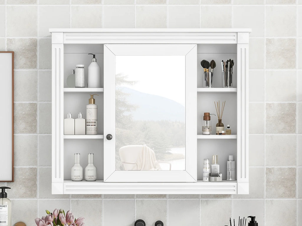 MirrorSpace: Sleek Wall Cabinet with Shelving
